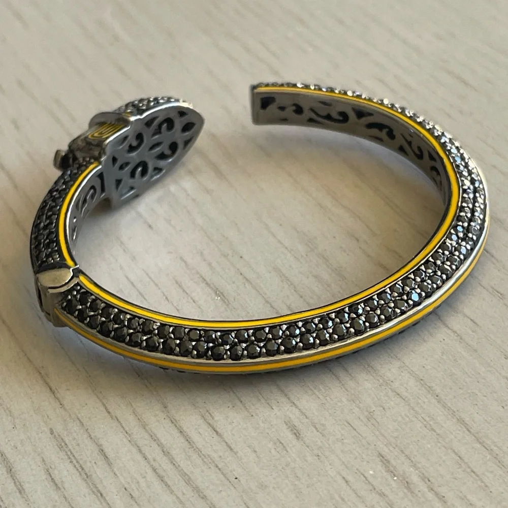 Matthew Campbell Laurenza MCL Yellow Deco Black Sapphire Bracelet - Picture 5 of 7
